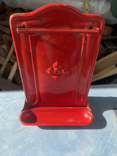 Vintage red enamel spoon - vintage,