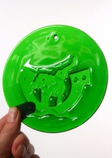 Holmegaard Glass Suncatcher Michael Bang Green 12.2cm Noahs Ark Elephants 60s