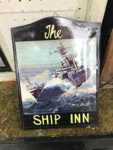 Mini pub sign wood board - sign,