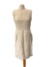 Kew Beige Hemp Dress Size 10 Sleeveless knee Length Women’s 