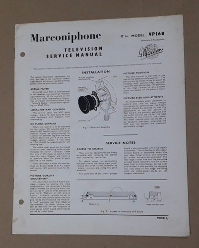 Marconiphone vp168 television - marconiphone,