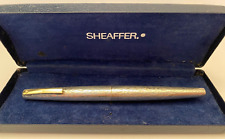 RARE! Lady Sheaffer 922 hammered silver metal, short 14K fine Triumph nib, 1970s