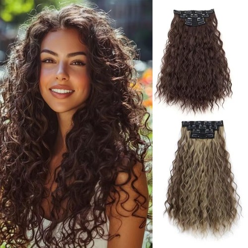 Synthetic curly clips - curly,
