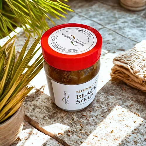 Scented moroccan black soap - black,