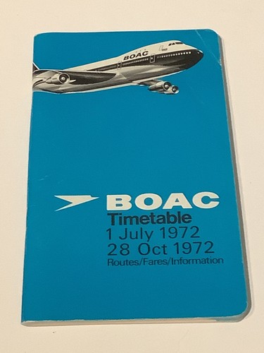Boac timetable july oct - timetable, 1972