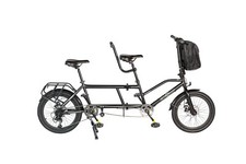 Folding Tandem Bicycle Ecosmo Black 20" Wheel 7SPShimano DiscBrake -20TF01BLR