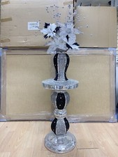 Black silver table and - silver,