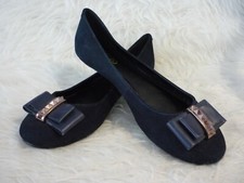 AREZZO NAVY LEATHER SUEDE  BALLERINA SHOES FLAT. SIZE EU 40. BRA 38. UK 6.5
