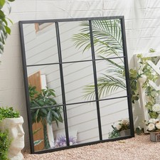 Black 9-Pane Window Mirror