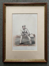 TOM LOCKYER (England Cricketer) Lithograph Print by John Corbet Anderson 33x25cm