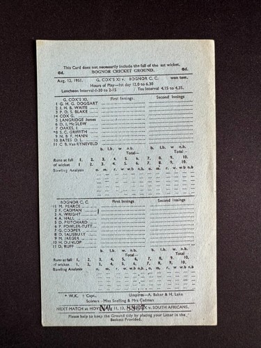 George cox bognor cc - george,