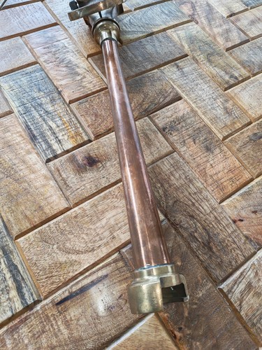 Antique brass fire hose - antique, nozzle