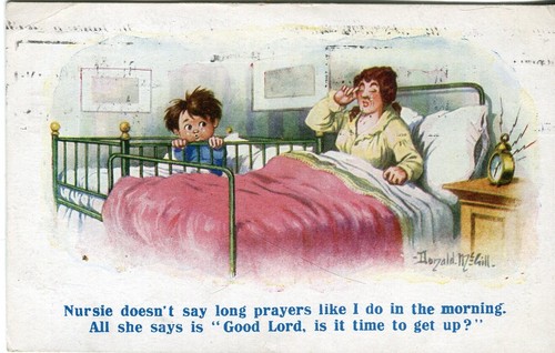 Mum son bed vintage comic - mum,