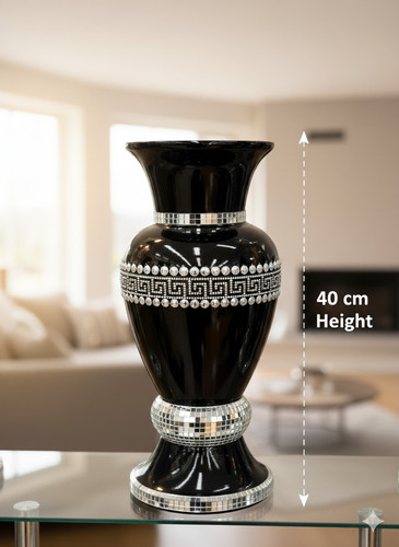 40cm black floor vase sparkle - 40cm,