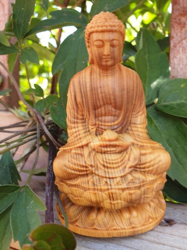 Beautiful wooden carved buddha - wooden,