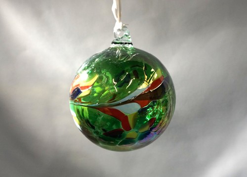 Hand blown medium green - green, glass