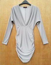 Miss Blush size 8 silvery grey bodycon fit party dress EXCELLENT CONDITION
