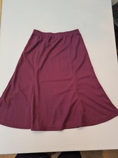 Ladies Fit & Flare Skirt Damart Size 12 Plum Elastic Waist 1284