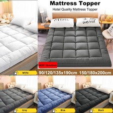 10cm Mattress Topper Hotel Quality Thick Bed Toppers Single Double Super King UK