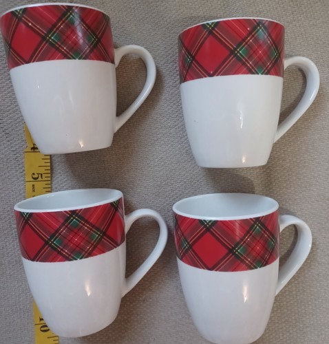 Red tartan and white - red, with