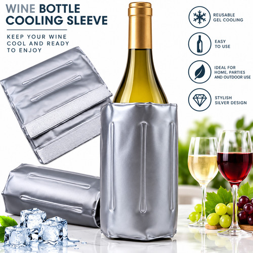 Reusable silver wine bottle - silver,