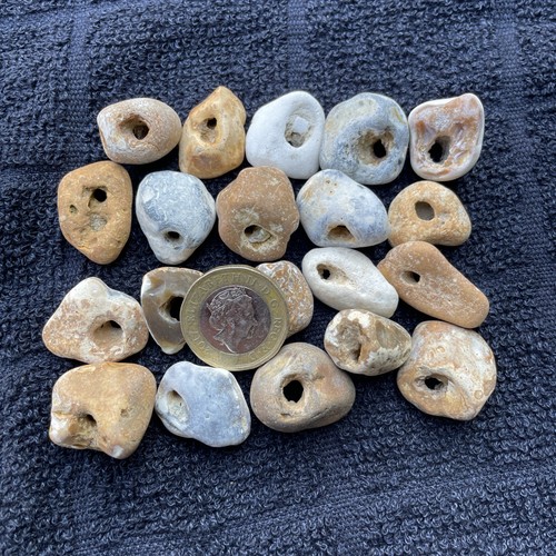 Twenty natural hag stones - hag,