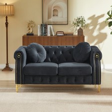 82" Velvet Chesterfield Sofa