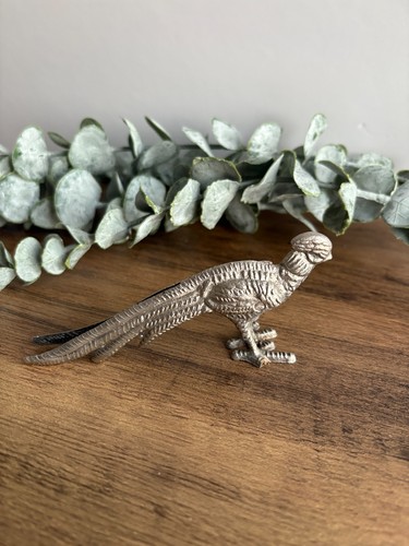 Cast metal peacock figure - cast,