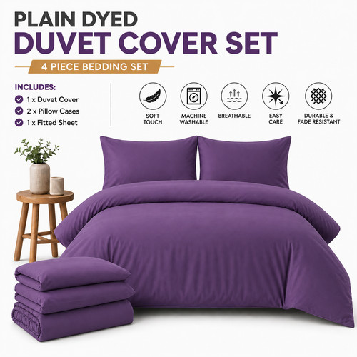 Piece plain dyed duvet - duvet, cover