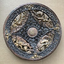 Antique Coalbrookdale Pierced Cast Iron & Gilded Neptune Plate Dish/Tazza 1860's