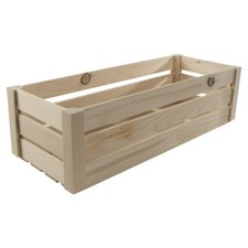 Plain Wooden Slatted Fruit 40cm Long Crates Containers/ Apple Storage Crate Box