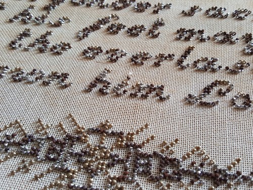 Embroidered sampler antique - embroidered,
