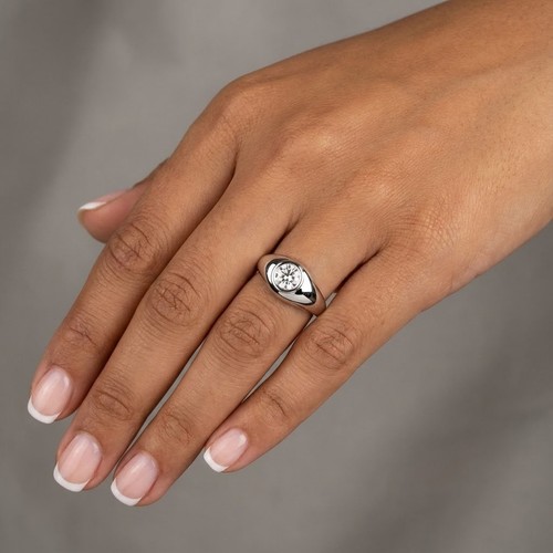 Classic solitaire mens ring - classic,