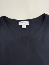 Sunspel Men's Crew Neck T-Shirt Navy L