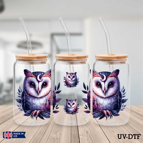 Watercolour floral owl dtf - owl,