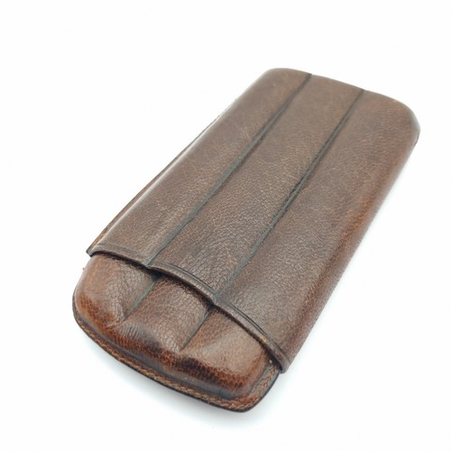 Vintage leather cigar case - vintage,