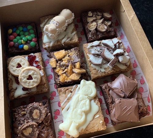 Homemade mixed loaded blondies - mixed,