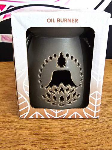 Grey ceramic oil burner bowl - grey,