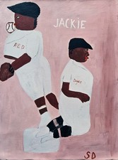 Sam Doyle Signed Folk Art Painting on Canvas - African American Southern Art