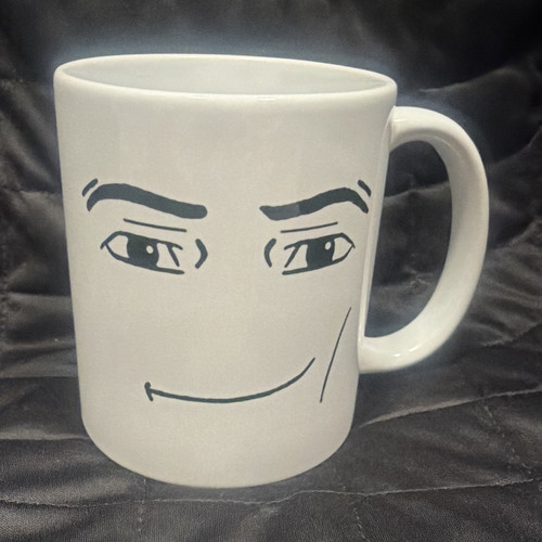 Smirking face guy cup - face,