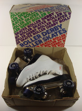 Vintage Roller Derby Womens Roller Skates White Model U960 with Box UK Size 6
