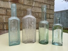 Vintage Glass Bottles Pharmacy Bottles 4 Of Varying Sizes