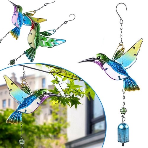 Metal hummingbird wind chimes - hummingbird,