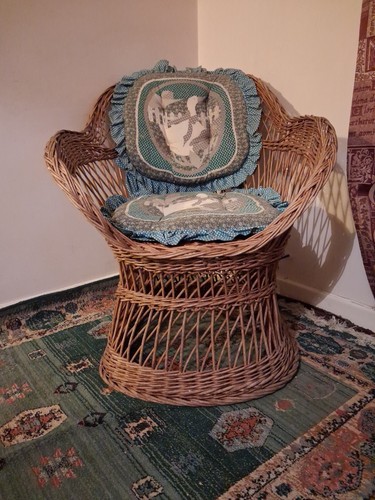 Wicker chair vintage s - chair,, 70’s