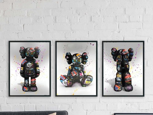 Kaws banksy bear graffiti - bear,