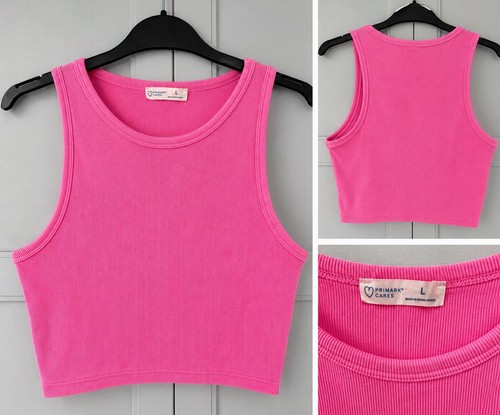 Primark cares pink ribbed crop - primark,