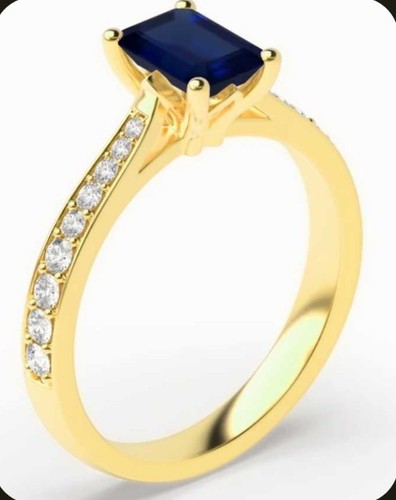 Prong emerald yellow gold - emerald,