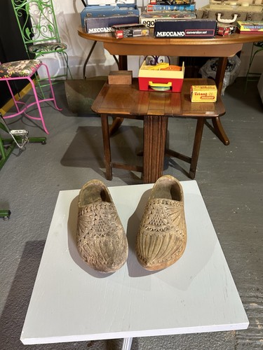 Vintage dutch wooden clogs - wooden,