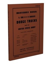1941-1947 Dodge Army half ton Truck Shop Manual WC 36 37 38 39 2WD Pickup Book