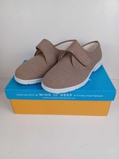 NEW DB Easy Mens Cannock Comfort Shoes UK Size 9 Wide Fit Taupe Adjustable